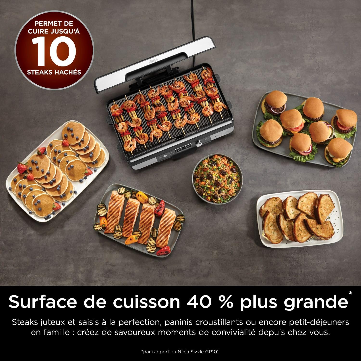 Sizzle Pro XL Grill Electrique Intérieur & Plancha GX101EU