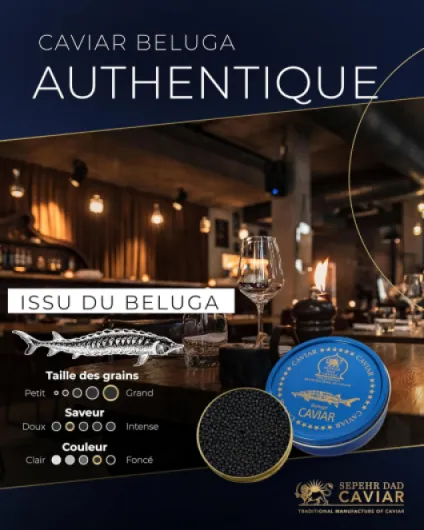Caviar Beluga Original Huso Huso pur 250g 250 g (Lot de 1)