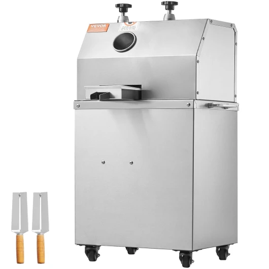 Extracteur de Jus de Canne à Sucre Électrique 750 W Presse-Canne à Sucre 300 kg/h Haut Rendement avec 3 Rouleaux Grande Entrée Presse-Agrumes pour Extraction de Jus Domestique et Commerciale