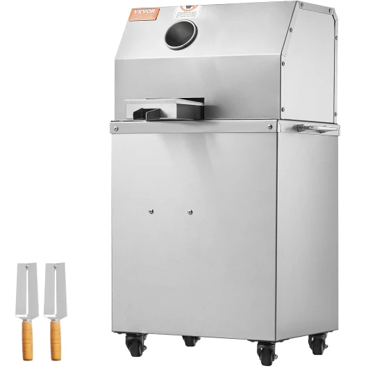 Extracteur de Jus de Canne à Sucre Électrique 800 W Presse-Canne à Sucre 300 kg/h Haut Rendement avec 3 Rouleaux Grande Entrée Presse-Agrumes pour Extraction de Jus Domestique et Commerciale
