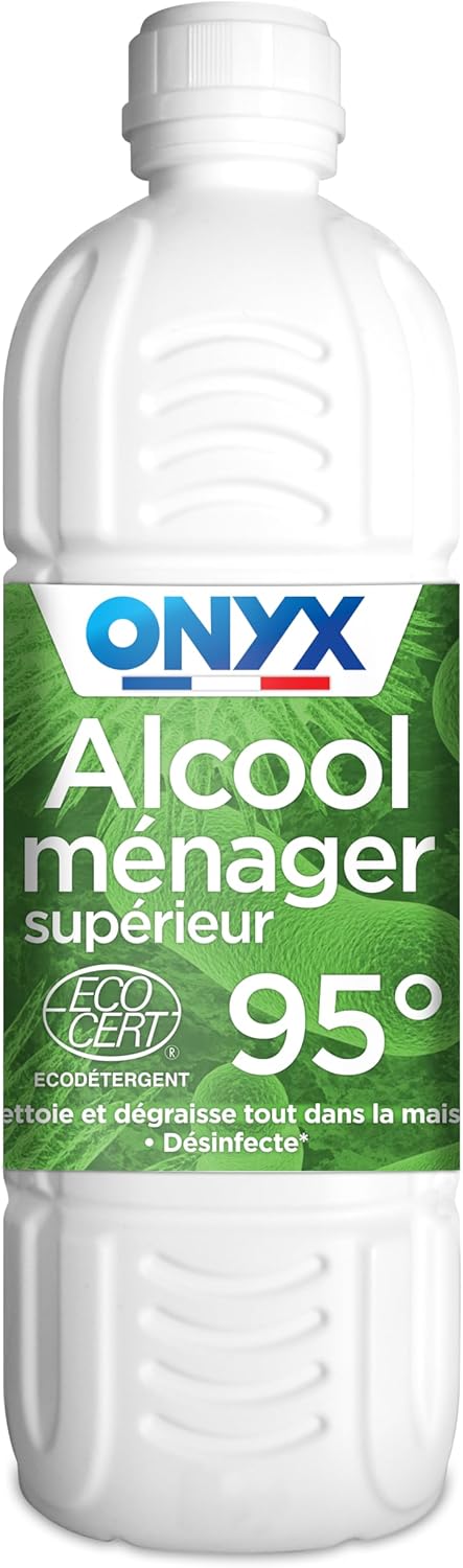 Alcool Ménager Supérieur 95° - Désinfectant - Nettoyant - Élimine les Bactéries et Microbes - Ecocert - 100% d'Ingrédients d'Origine Naturelle - Fabrication Française - 1L