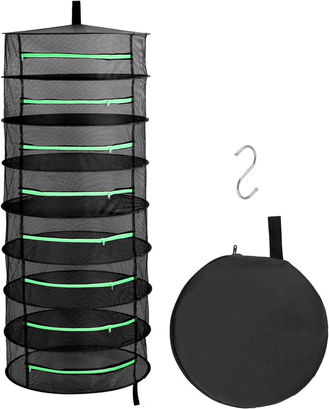 QWORK® Filet de Séchage Herbe, Séchoir à Herbes en Maille à 8 Couches, Filet de Séchage Suspendu, pour Herbes, Fruits, Fleurs et Légumes