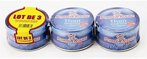 POMPON ROUGE - Pompon Rouge Thon Albacore Entier Naturel 1/4 Lot De 3 390G - Lot De (2) - livraison offerte
