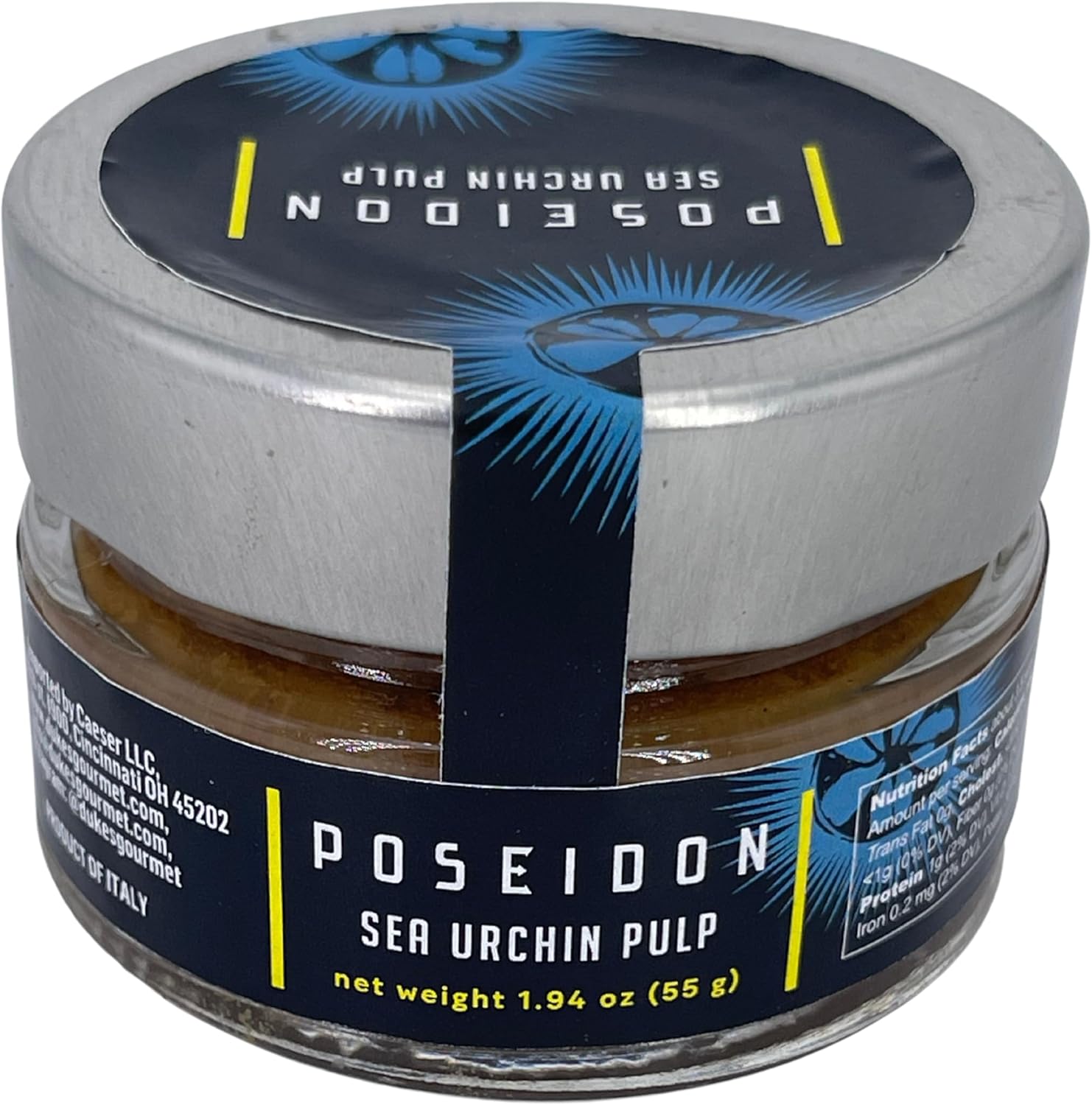 Poseidon Œufs d’oursin premium 55g – Uni méditerranéen – Délicatesse italienne – 100% naturel, sans conservateurs, GMO Free