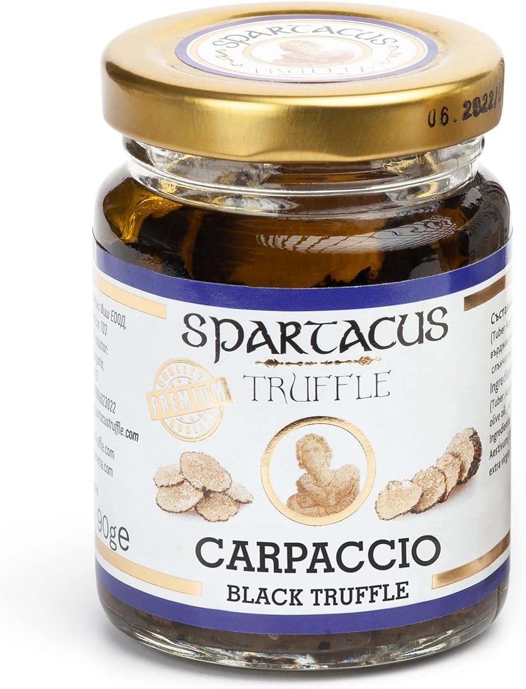 Truffe Carpaccio 90g – Truffe Noire en Fines Lamelles – Truffes Noires Conservées dans Huile d’Olive Extra Vierge – Spécialité Gourmet pour Pâtes, Risotto & Plats Raffinés