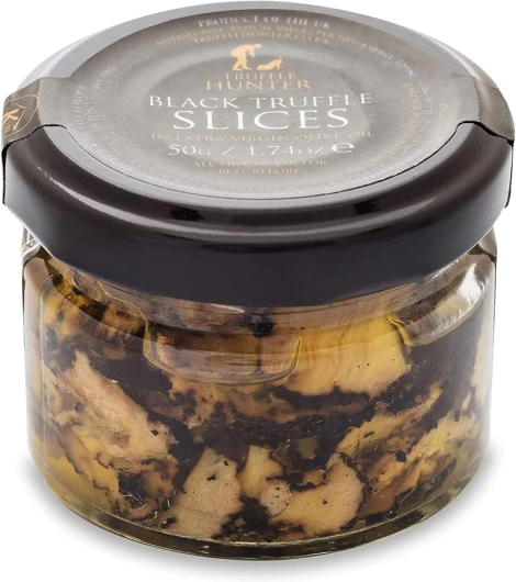 Tranches de Truffes Noires - Truffes Conservées dans de l'Huile d'Olive Extra Vierge - 50g Traditionnel 50 g (Lot de 1)