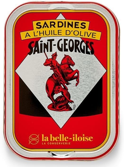 La Belle-iloise - Sardines Saint Georges - Sardines a l huile d’olive - 115 g - 4 à 6 sardines