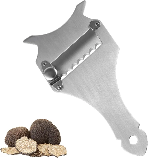 Râpe à Truffe,Trancheur de Truffes,Rasoir à Truffe,Trancheur à Fromage en Acier Inoxydable,Trancheuse à Truffe Réglable,Professionnelle Eminceur en Inox,avec Trou Suspendu,pour Chocolat Fromage Truffe