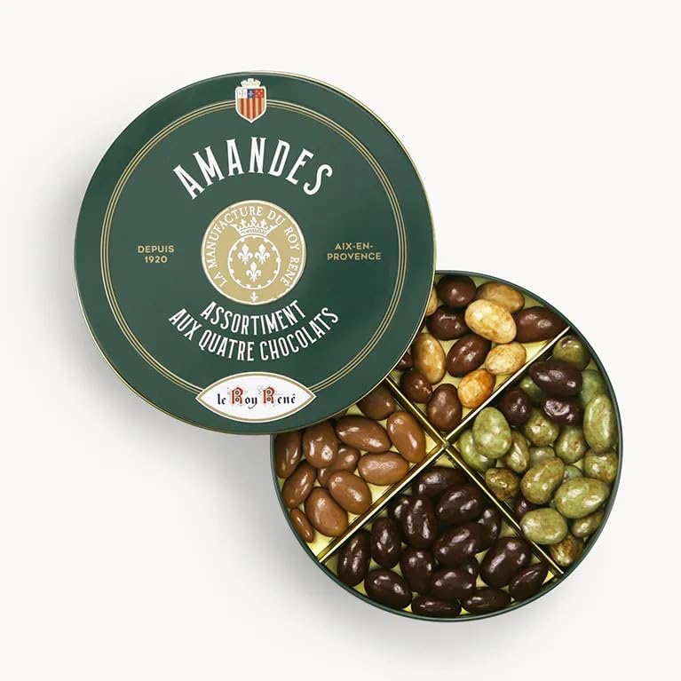 LE ROY RENÉ Epicerie Fine - Coffret assortiment d'enrobés au chocolat, boite tradition métal 230g.