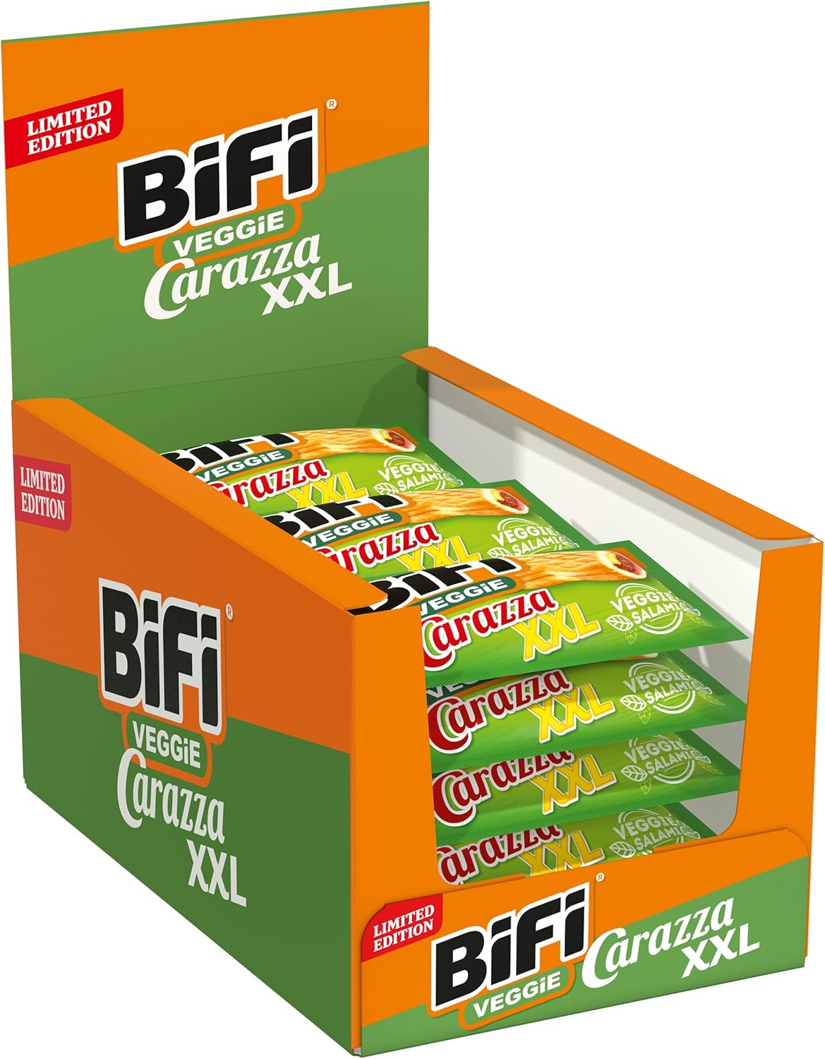 BiFi Veggie Carazza XXL Lot de 16 collations à pizza végétariennes à emporter avec vous 16 x 70 g