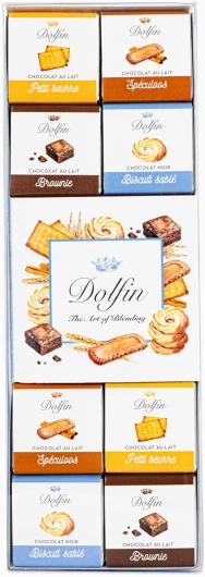 Dolfin 24 Napolitains Chocolats "Panaché" - 6 goûts Biscuités - Chocolate lovers - Gifting for special occasions - Gourmet chocolate variety - Includes 24 assorted chocolates