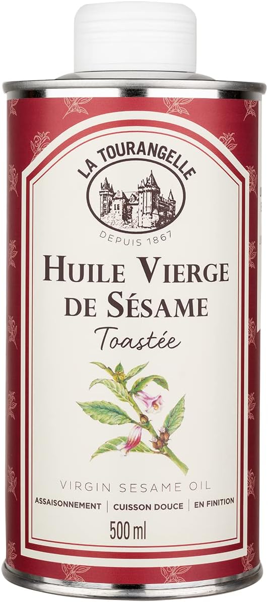 , Huile Vierge de Sésame - Saveur gourmande de sésame toasté - Idéale pour les salades, tartares, woks, poissons et marinades - 500ml 500 ml (Lot de 1)