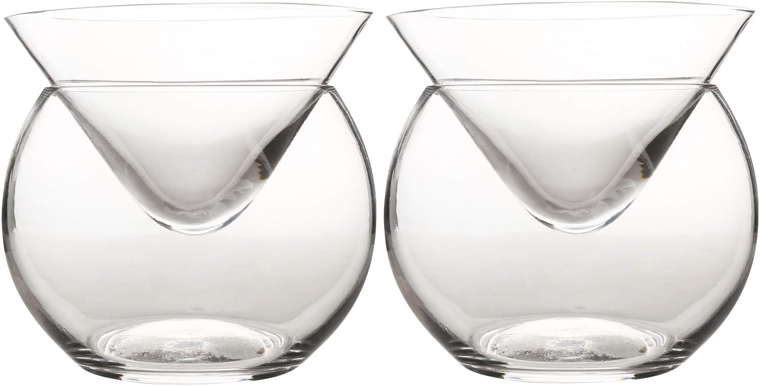 DUEBEL Lot de 2 couverts à caviar en verre - Pour martini, vin, liqueur