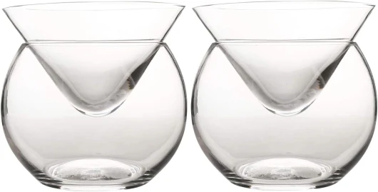 DUEBEL Lot de 2 couverts à caviar en verre - Pour martini, vin, liqueur