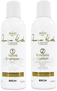 Premium Keratin Caviar Kit de lissage Brésilien (Active Shampoo et Revitaliz System) - 150 ml