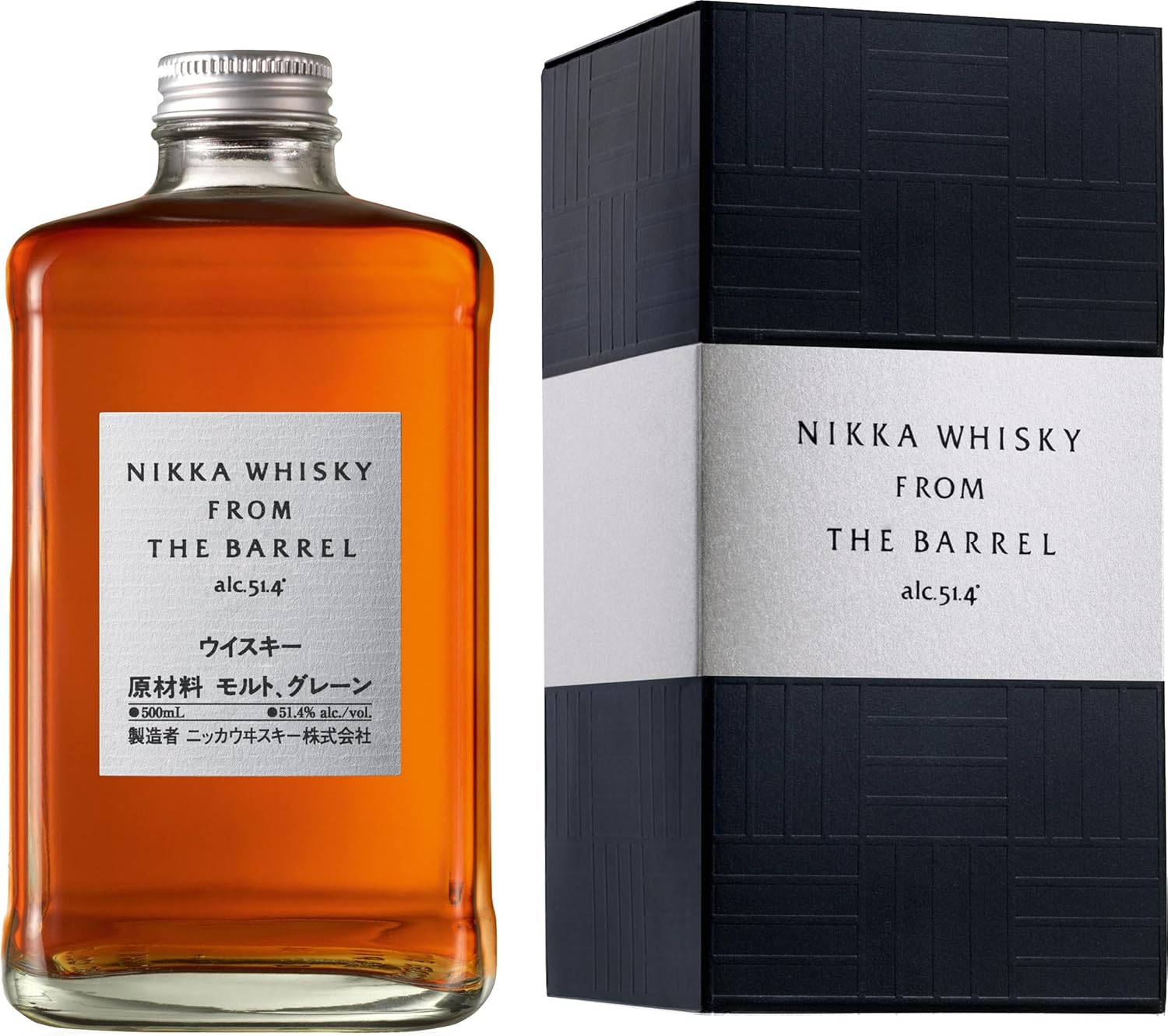 NIKKA - From The Barrel avec Étui - Blended Whisky Japonais - Notes de Pêche & Cannelles - 51,4% Alcool - Origine : Japon - Bouteille 50 cl, 500 ml (1er Pack) From the Barrel Étui simple 50 cl