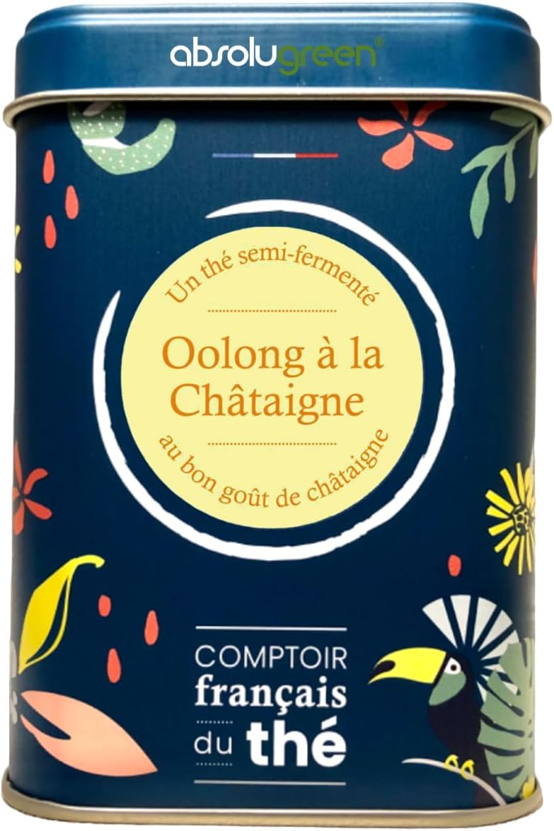 Oolong en Boîte Métal - Comptoir Français du Thé - Maison Française - Thé en vrac (Oolong à la Châtaigne)