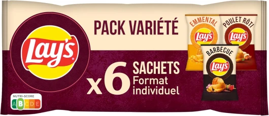 Lay's Chips Pack Variété, 6 sachets, 160g Multi saveurs 160 g (Lot de 1)