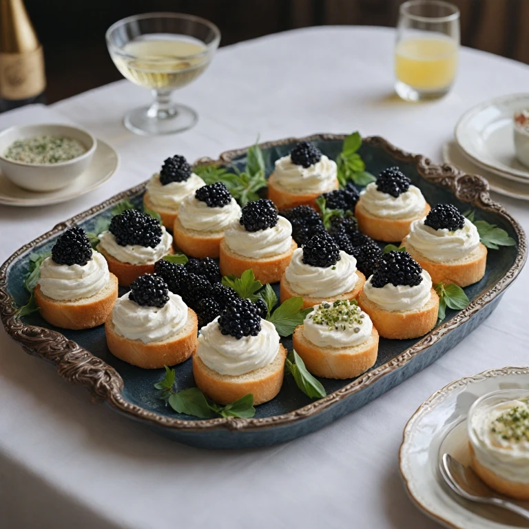 L'art de marier le fromage à la crème avec le caviar