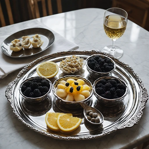 L'élégance du plateau en inox pour servir le caviar