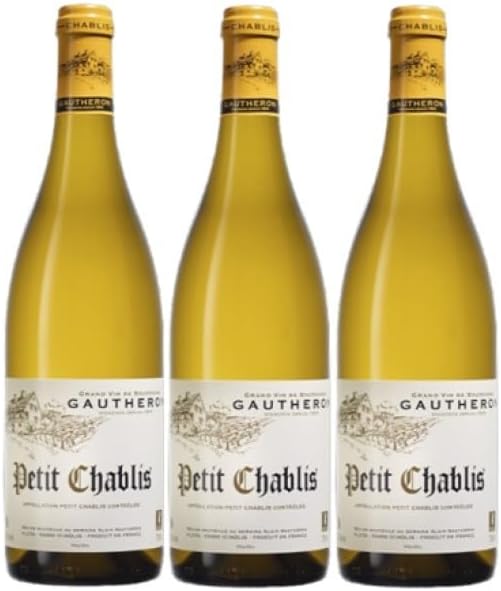 Petit chablis bourgogne 2023 AOC - Vin blanc chardonnay sec - 3 x 75cl.