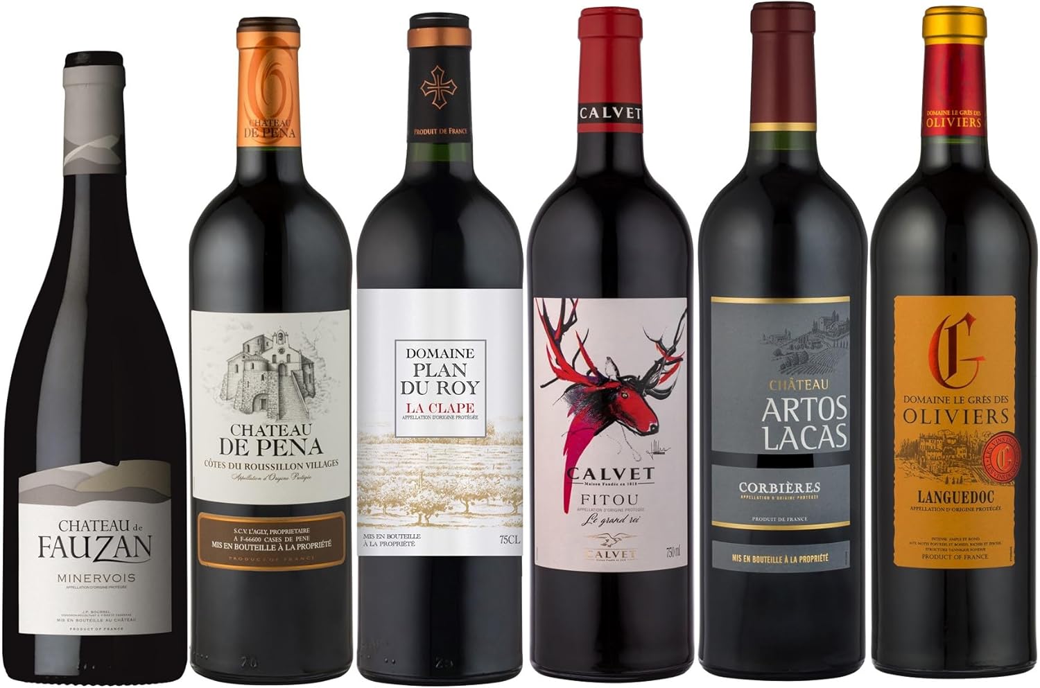 Calvet - Coffret Cadeau - Assorti Dégustation - Assortiment de 6 vins rouges de nos domaines du Sud de la France (6 x 0,75L) Sud de France