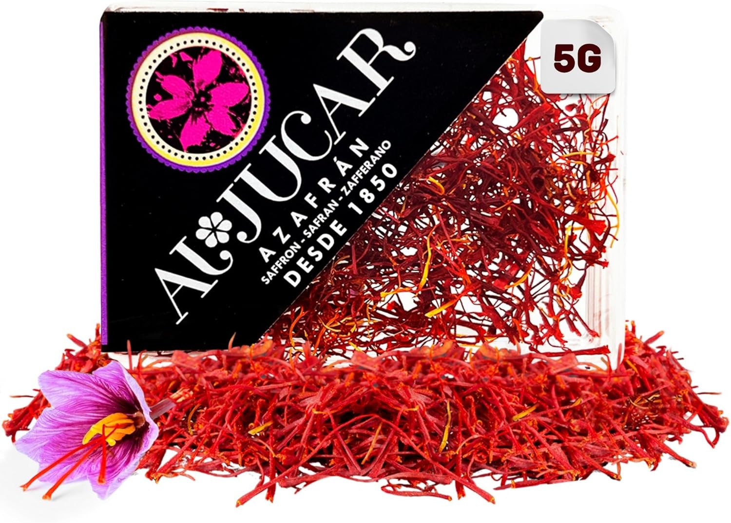 Safran en Filaments, Safran Premium 100% Naturel, Safran en Filaments pour Paella Élaboré de Manière Traditionnelle, Épice pour Cuisiner, Filaments de Safran de Qualité Supérieure (5 gr)