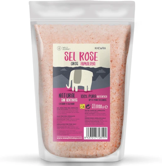 Sel Rose De l'Himalaya, Fin, (1700Gr) 100% Naturel - Pas D'additifs, Pas De Raffinage - Teneur Plus Élevée En Oligo-Éléments - Assaisonner Et Assaisonner - Origine : Pakistan