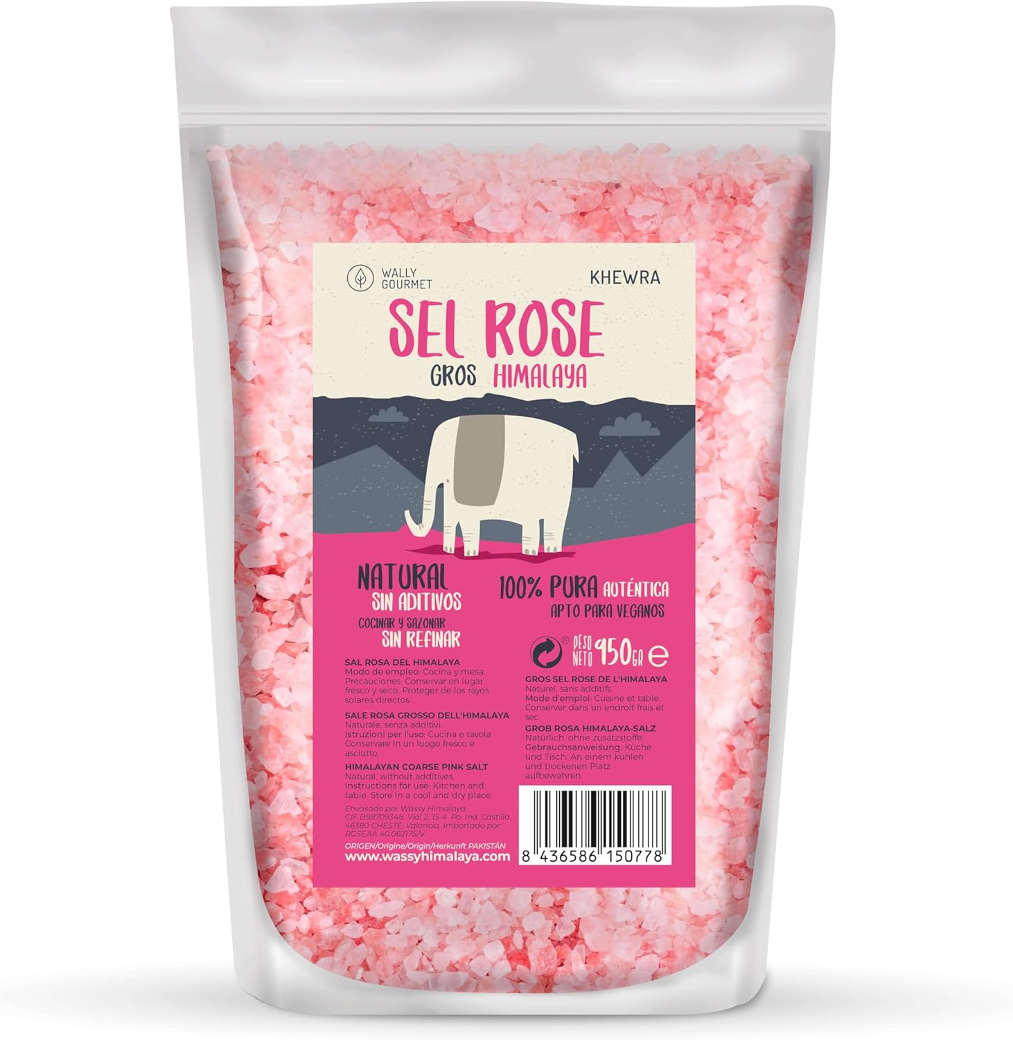 Sel Rose De l'Himalaya, Gros Grain - 100% Naturel, Sans Additifs, Non Raffiné - à Haute Teneur En Oligo-Éléments - Utilisé Pour Assaisonner Et Condimenter - Punjab, Pakistan