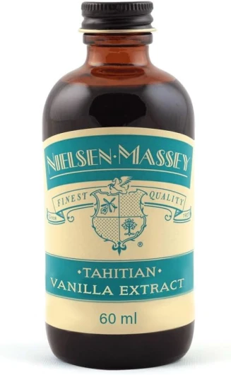 Nielsen-Massey Extrait de vanille de Tahiti 60 ml, extrait naturel de gousses tahitiennes, arôme floral pour pâtisserie, boissons, glaces et desserts, sans additifs artificiels