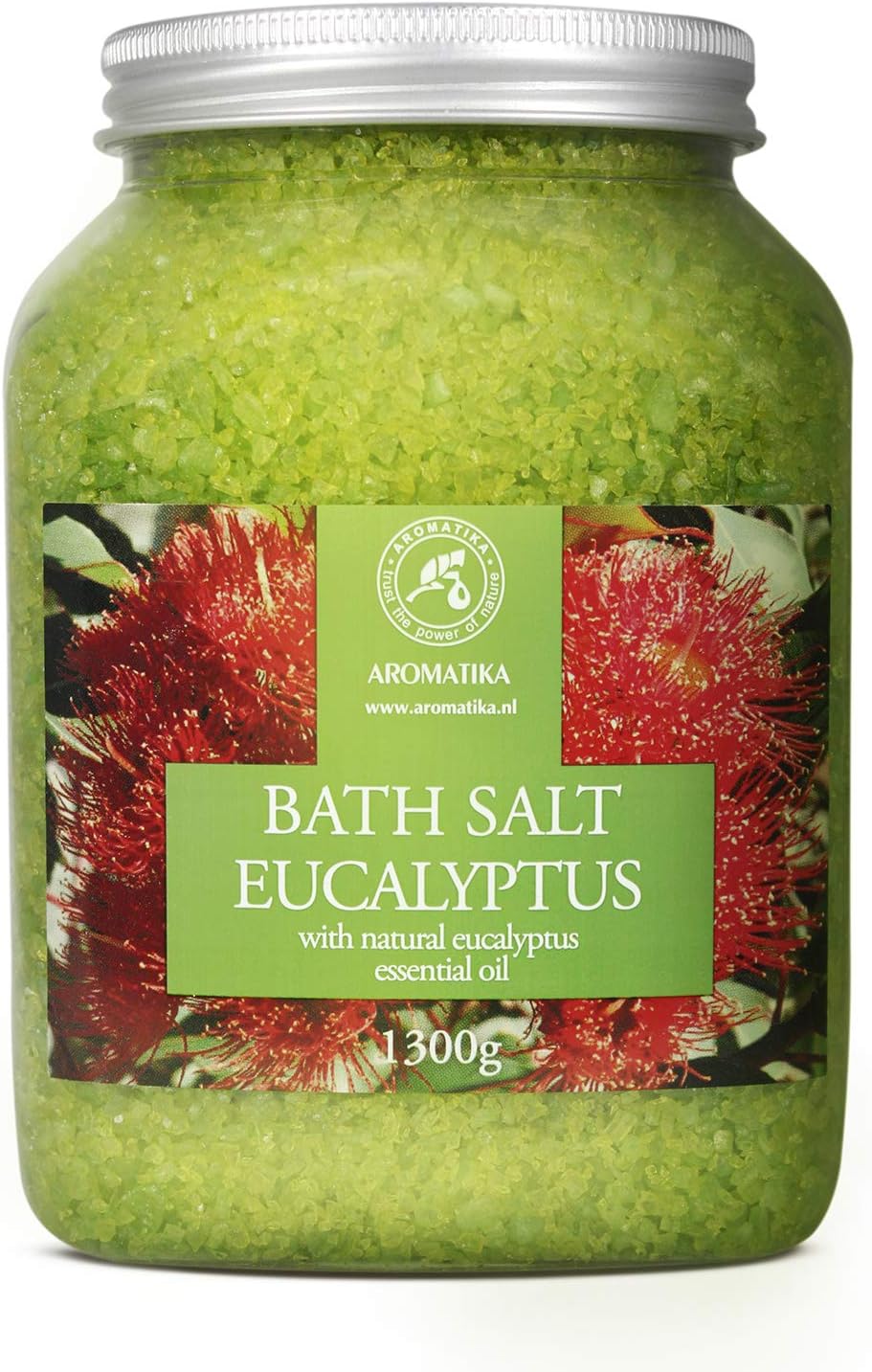 Sel de Mer Eucalyptus 1300g - Sels de bain à l'eucalyptus - Idéal pour Bien Dormir - Soulagement du Stress - Beauté - Détente - Bain - Soins du Corps 1.3 kg (Lot de 1)