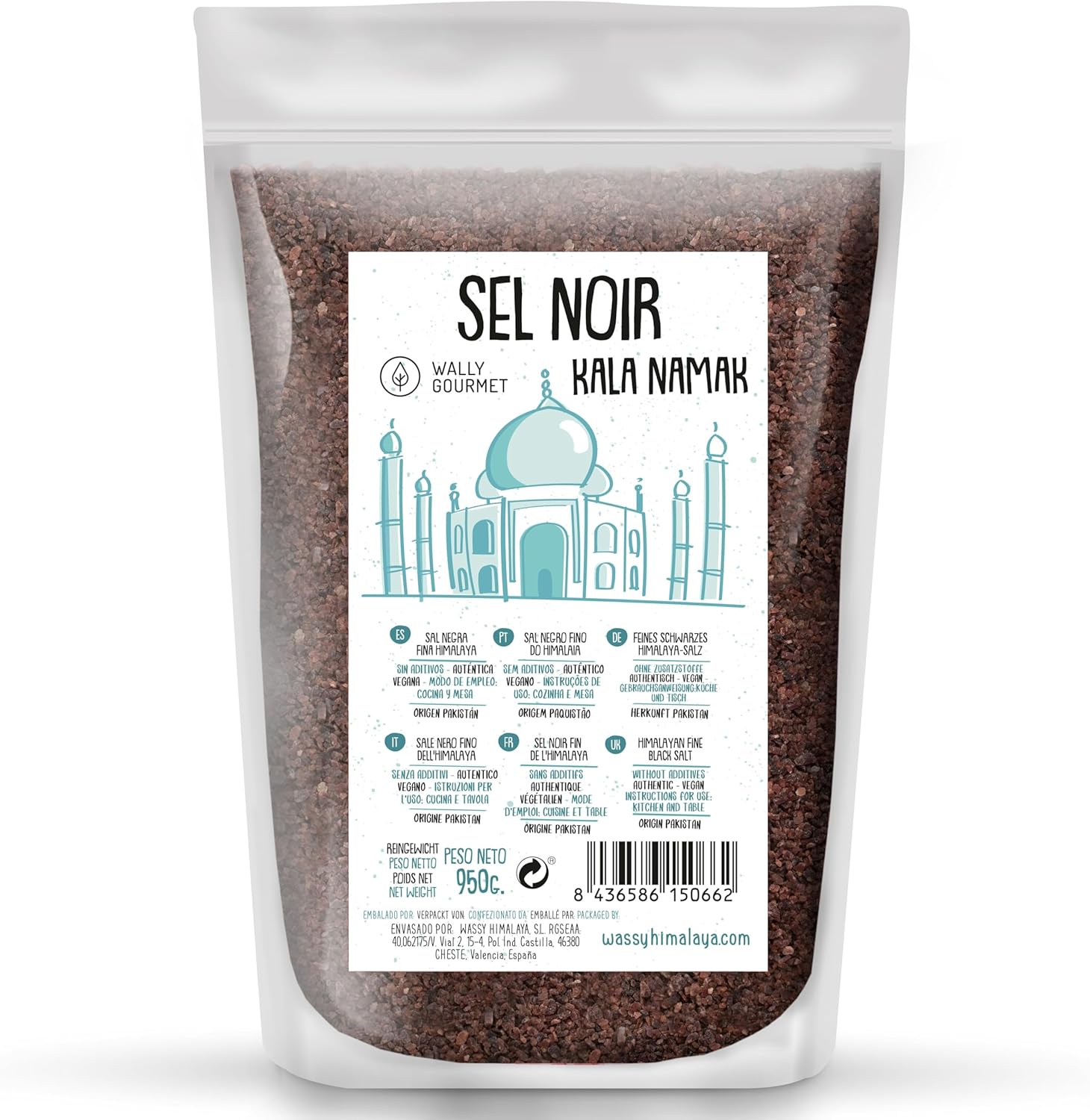 Sel Kala Namak, Fin, 100 % Naturel, - Saveur œuf - Pas d'additifs, Pas De Raffinage - Sel Noir De l'Himalaya - Teneur Plus Élevée En Oligo-Éléments - Assaisonner - Origine : Inde et Pakistan.