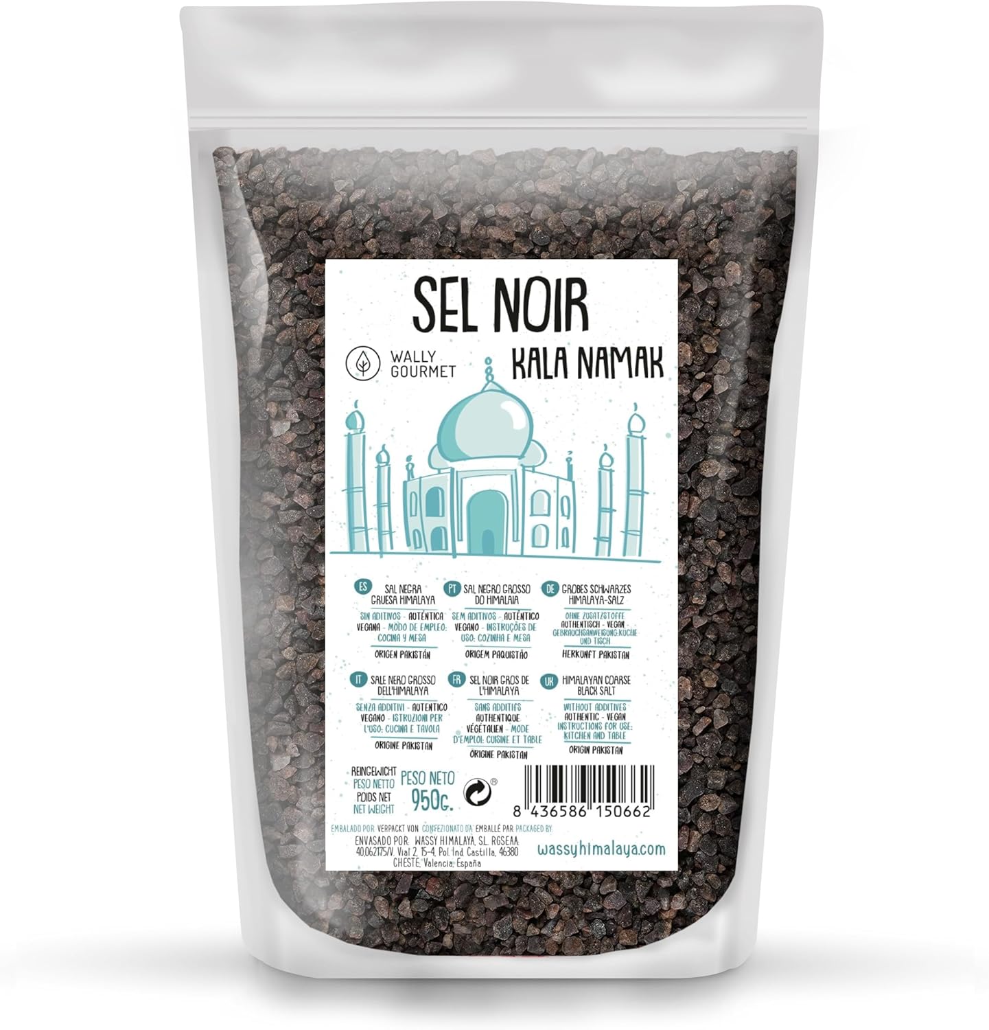 Gros Sel Noir de l'Himalaya,100% Naturel, Sel Kala Namak, Sans Sdditifs, Sans Raffinage - - Goût d'œuf - Teneur Plus élevée En Oligo-éléments - Pour Assaisonner Et Assaisonner Origine: Pakistan