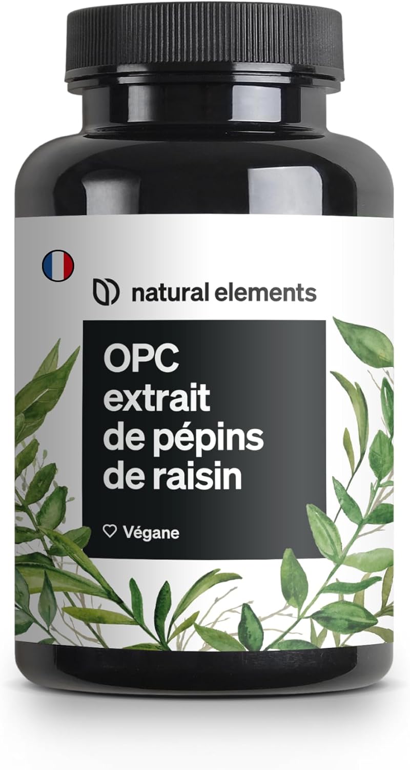 OPC extrait de pépins de raisin – 240 gélules hautement dosées pour 8 mois – OPC testé en laboratoire issu de raisins français – végane, fabriqué en Allemagne
