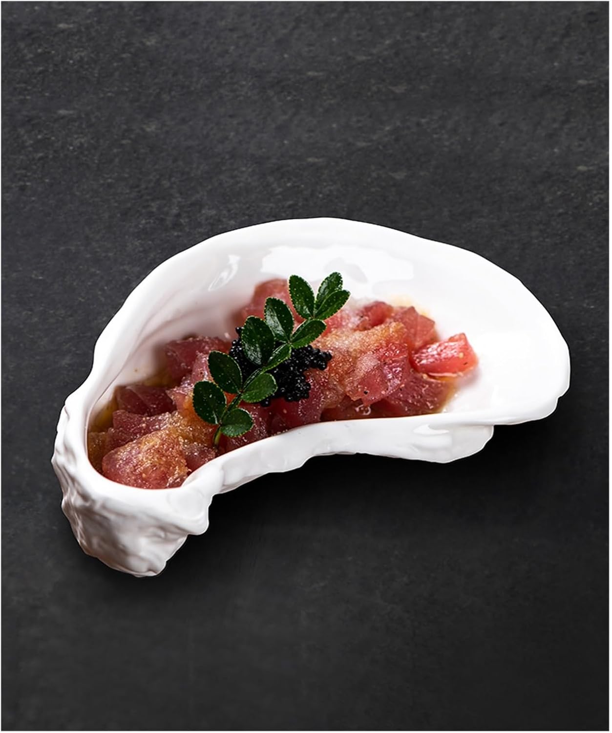 Assiettes Plat d'huîtres Plat de caviar d'oursin en céramique japonais créatif Plat d'accompagnement de restaurant Petites Assiettes(L)