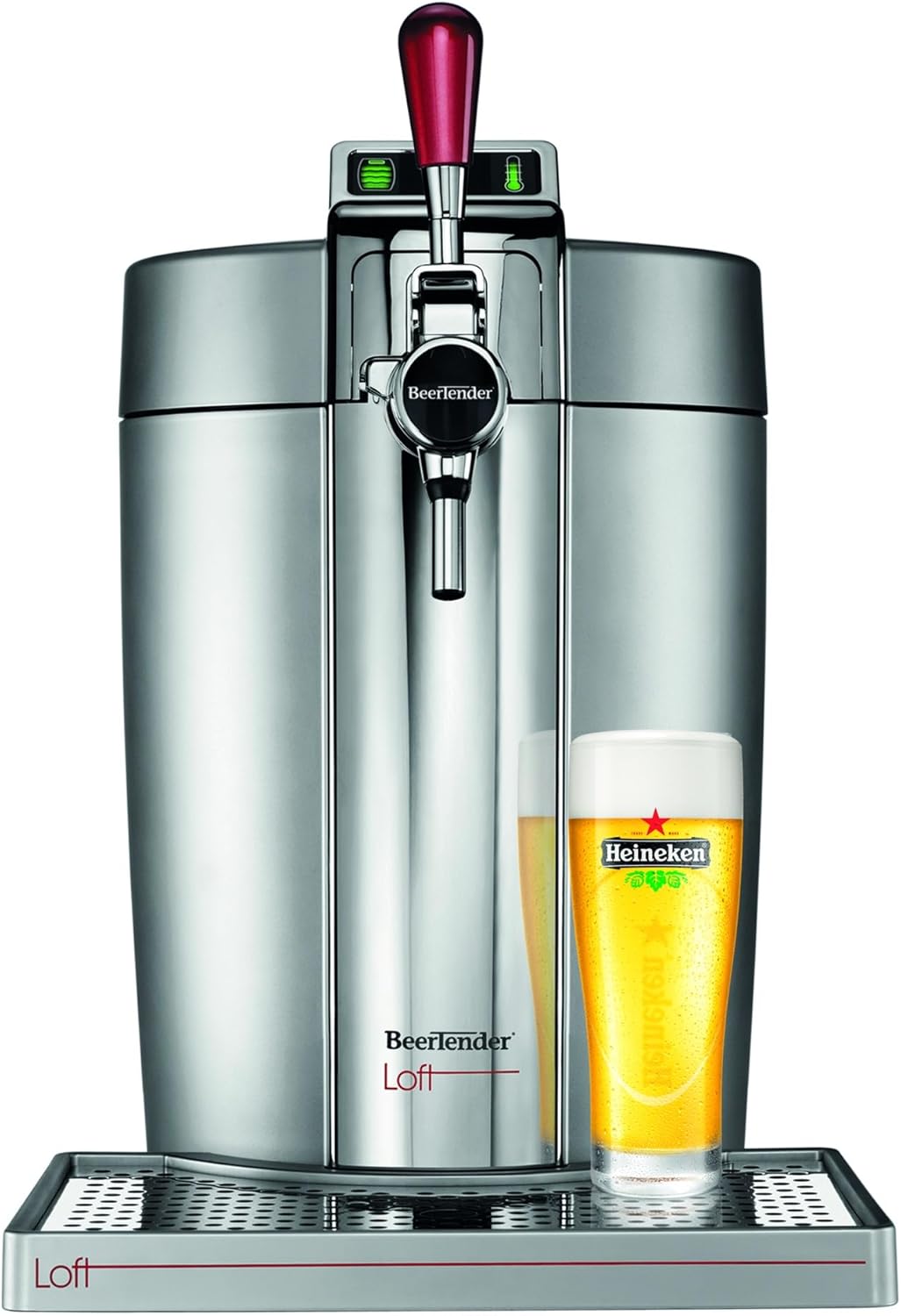 Krups Beertender Machine bière pression, Fûts de 5 L, Témoin lumineux, Bière fraîche, Installation facile, Indicateur température, Indicateur volume restant, Loft Edition Silver VB700E00