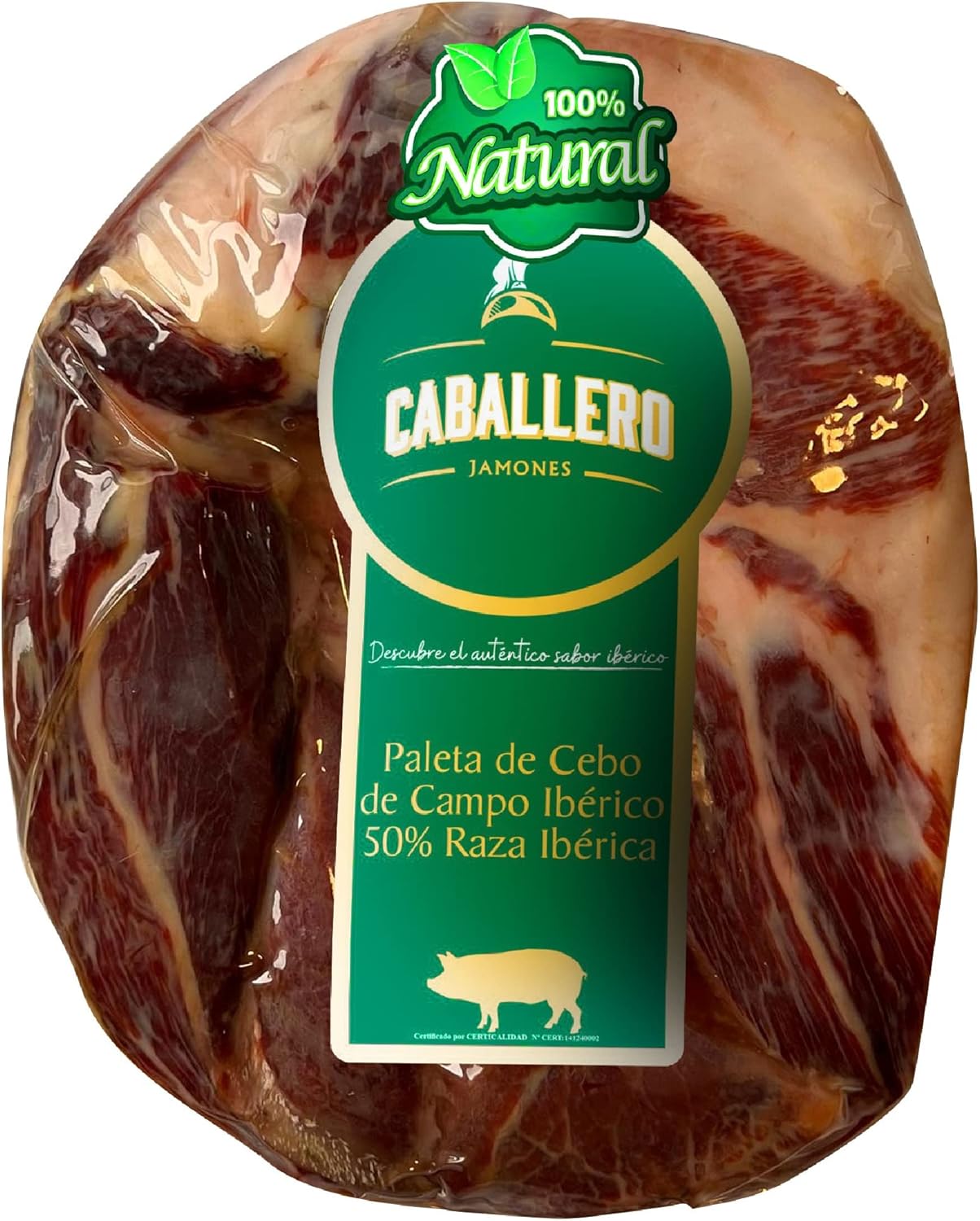 2,5 Kg Jambon Iberique (Épaule) PATA NEGRA Désossé 100% naturel - Originaire de porcs ibériques élevés en plein air à Dehesas - Epaule Iberique Espagnol Sans Os - Jamon Iberico, Paleta Iberica