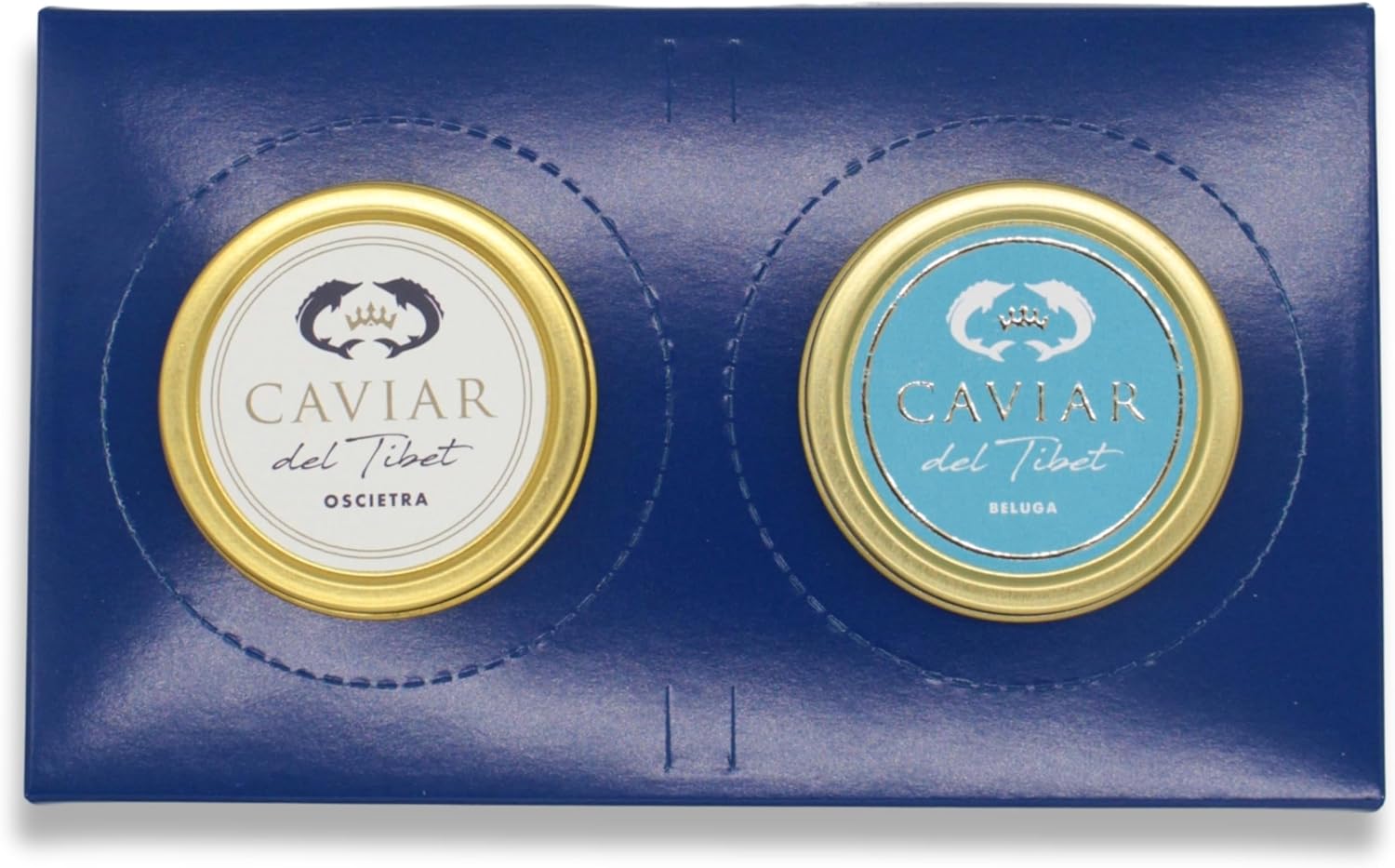 Duo Caviar del Tibet Sélection - Coffret Gourmet - Caviar Oscietra 50 g et Caviar Beluga 50 g - Œufs d'Esturgeon - Coffret Cadeau Gourmet