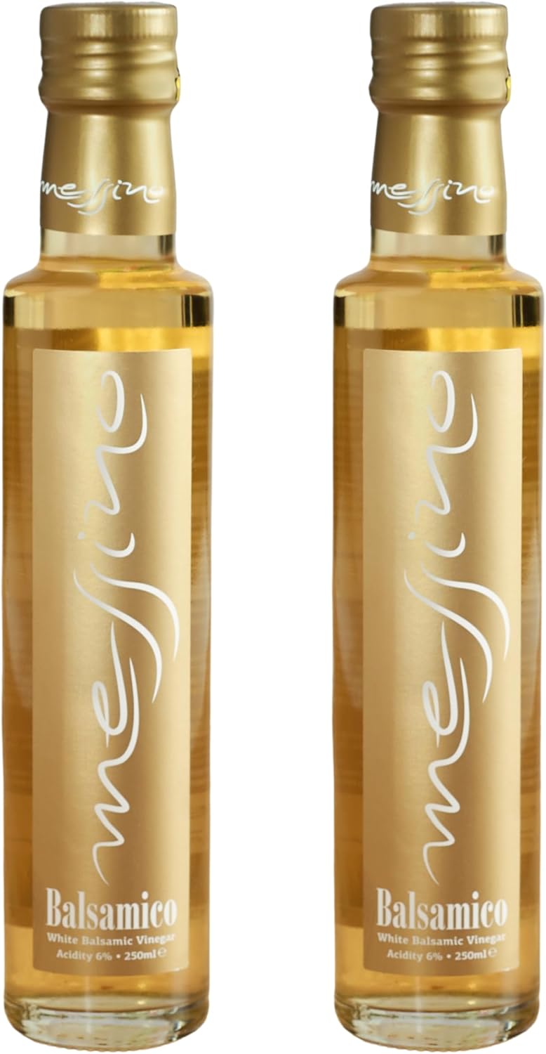 Vinaigre Balsamique Blanc Grec – Paquet de 2 x 250 ml (Total 500 ml) - Vinaigre de Vin Grec au Moût de Raisin Concentré - Condiment Méditerranéen - Sans Sucre Ajouté