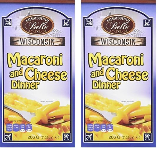 MISSISSIPPI BELLE Macaroni/Fromage 206 g (Lot de 2)