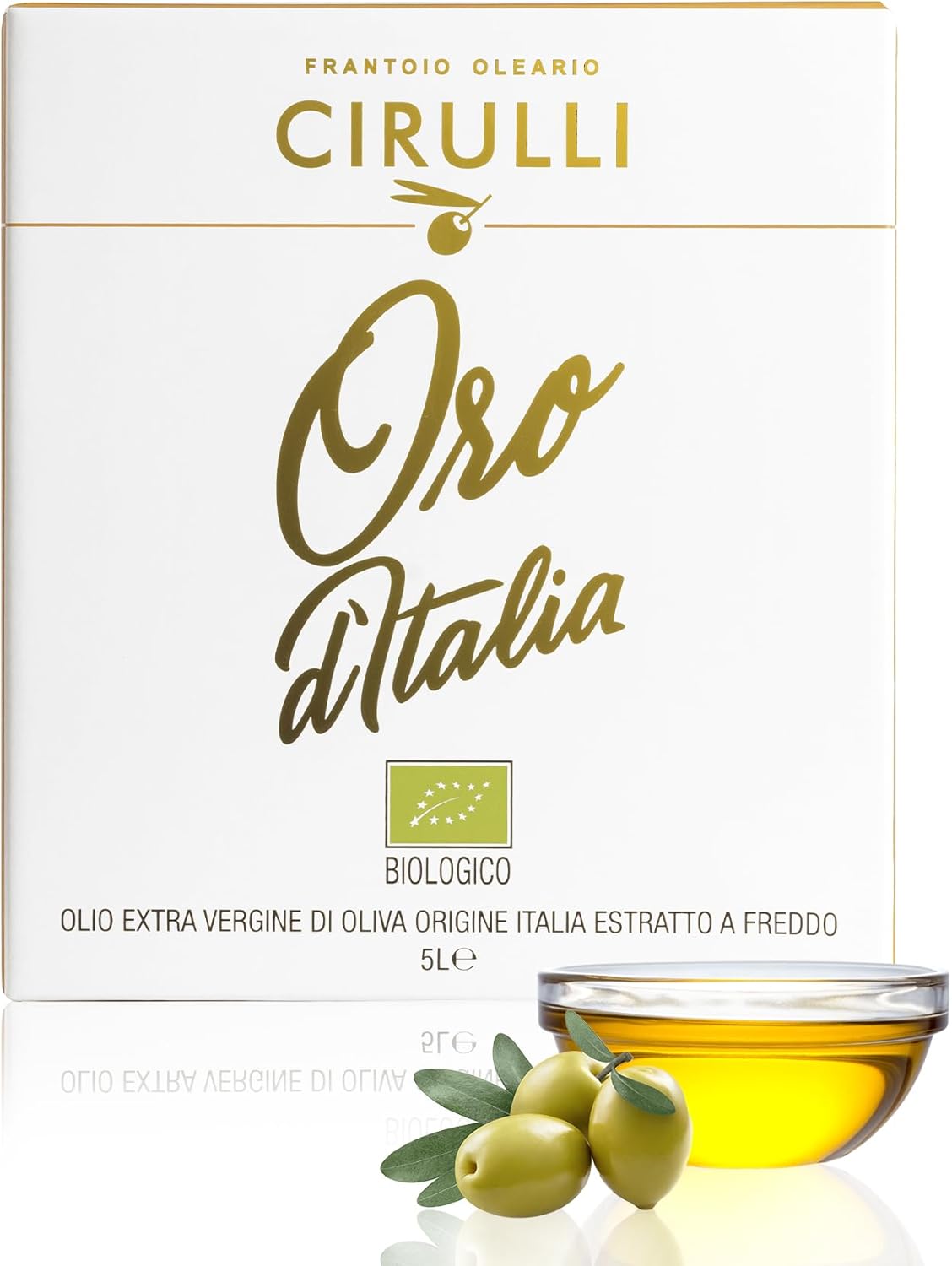 Huile d'olive extra vierge biologique, extrait à froid, huile d'olive italienne, sac en boîte avec robinet latéral (5 litres)
