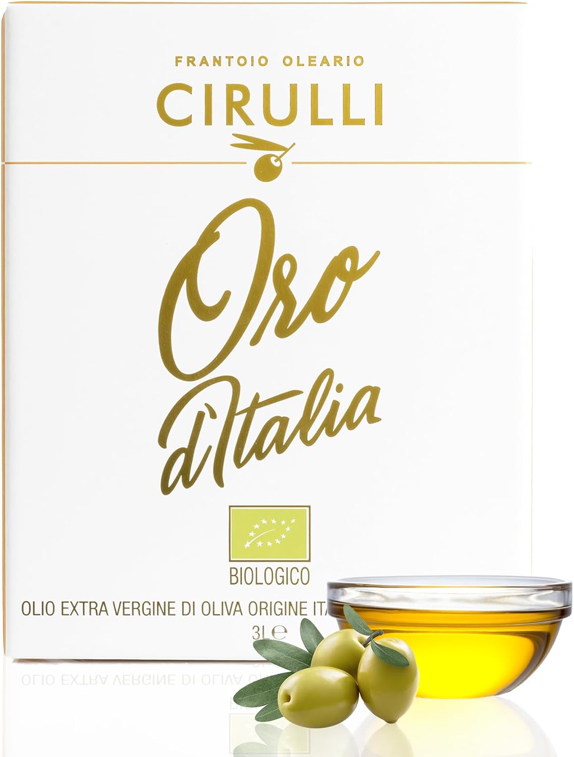 Cirulli Huile d'olive Biologique extra vierge italienne extraite à froid, Bag in Box (3 Litres)