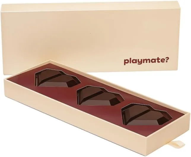 Playmate – Chocolats artisanaux infusés aux plantes naturelles, coffret de 3 chocolats noirs de luxe au cacao colombien 60%, fabriqués par un chocolatier expert