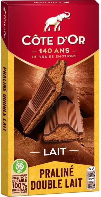 CÔTE DOR Chocolat Praliné Fondant Au Lait 200G - Un délice sucré et fondant de qualité gourmande! - Lot De 4