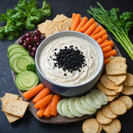 L'art du dip aux oignons et caviar : une alliance gourmande