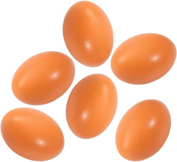 Œufs de Poule Faux Oeufs de Poule Lot de Faux œufs en Bois pour Aider à pondre des Poules - Outil agricole - Mannequin de nid de volaille 6 pièces œufs fictifs