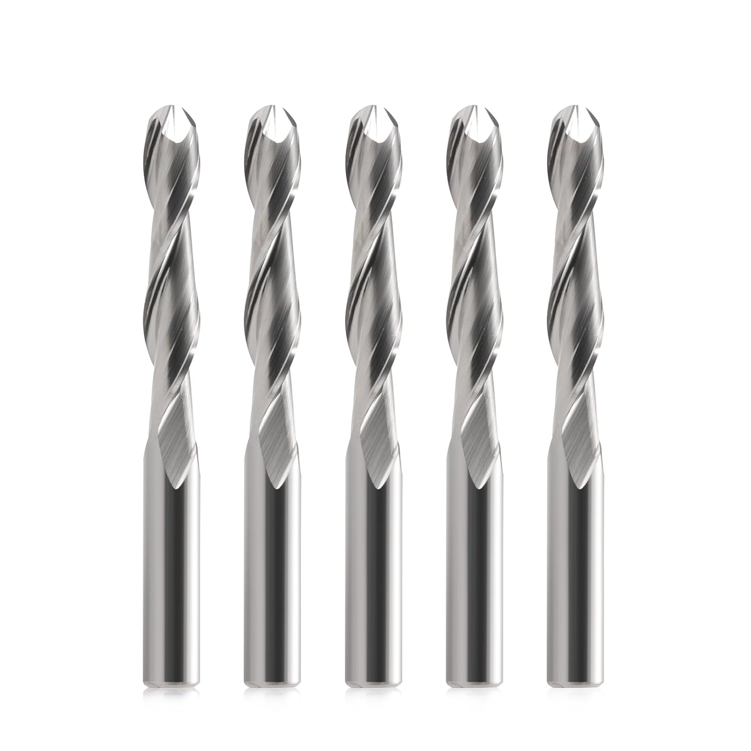 EU HOZLY Lot de 5 fraises à tête sphérique CNC, double flûte, tige 6 mm, longueur OVL 6×6×32mm 5