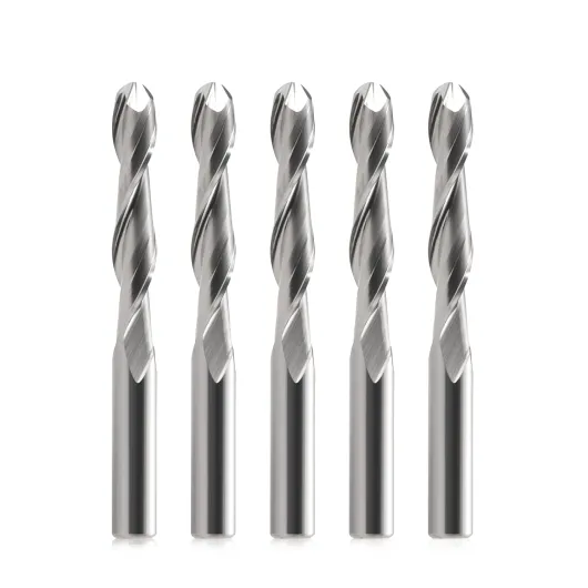 EU HOZLY Lot de 5 fraises à tête sphérique CNC, double flûte, tige 6 mm, longueur OVL 6×6×32mm 5