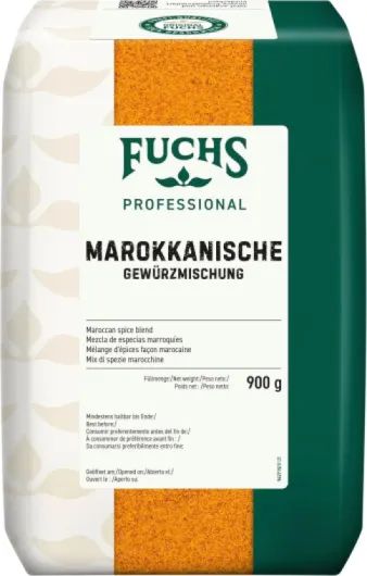Fuchs Professional - Mélange d'épices façon marocaine - Assaisonnement marocain pour couscous, riz ou pois chiches - Qualité professionnelle pour les gros consommateurs - 0,9 kg dans un sac