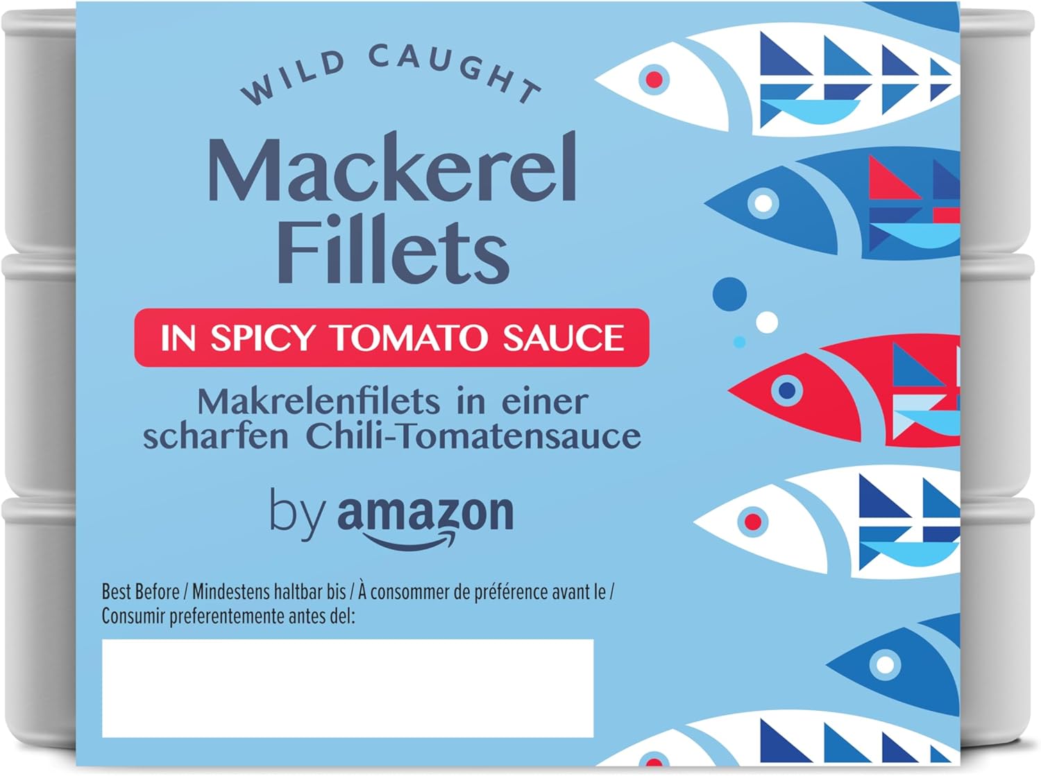 Filets De Maquereau Espagnol À la Sauce Tomate Épicée, 3x125g Sauce Tomate Épicée 375 g (paquet de 1)